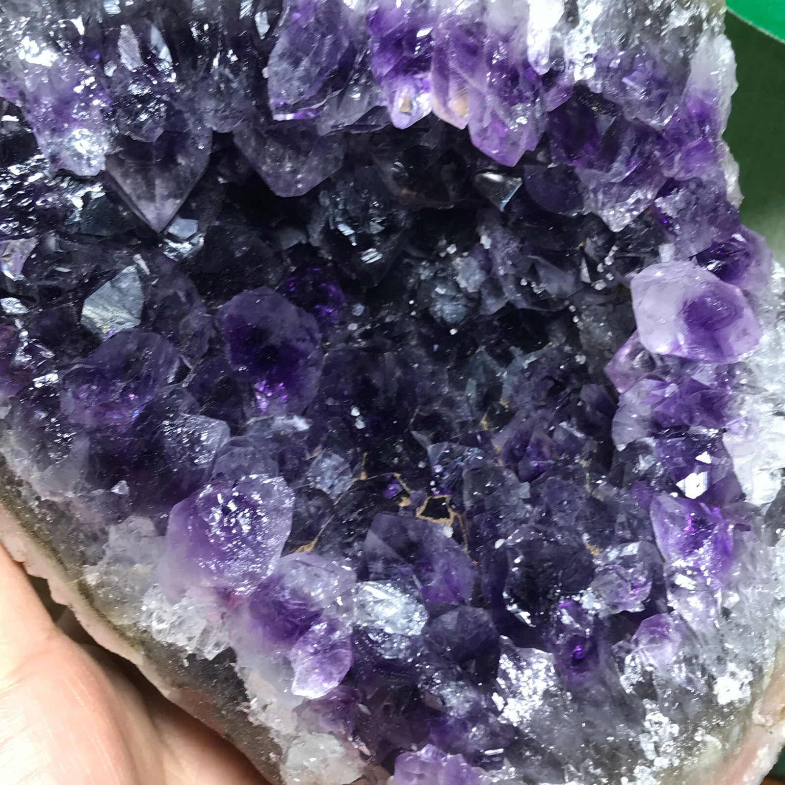 1607g Natural Uruguay Deep Purple Crystal Quartz Amethyst Geode Clusters 01
