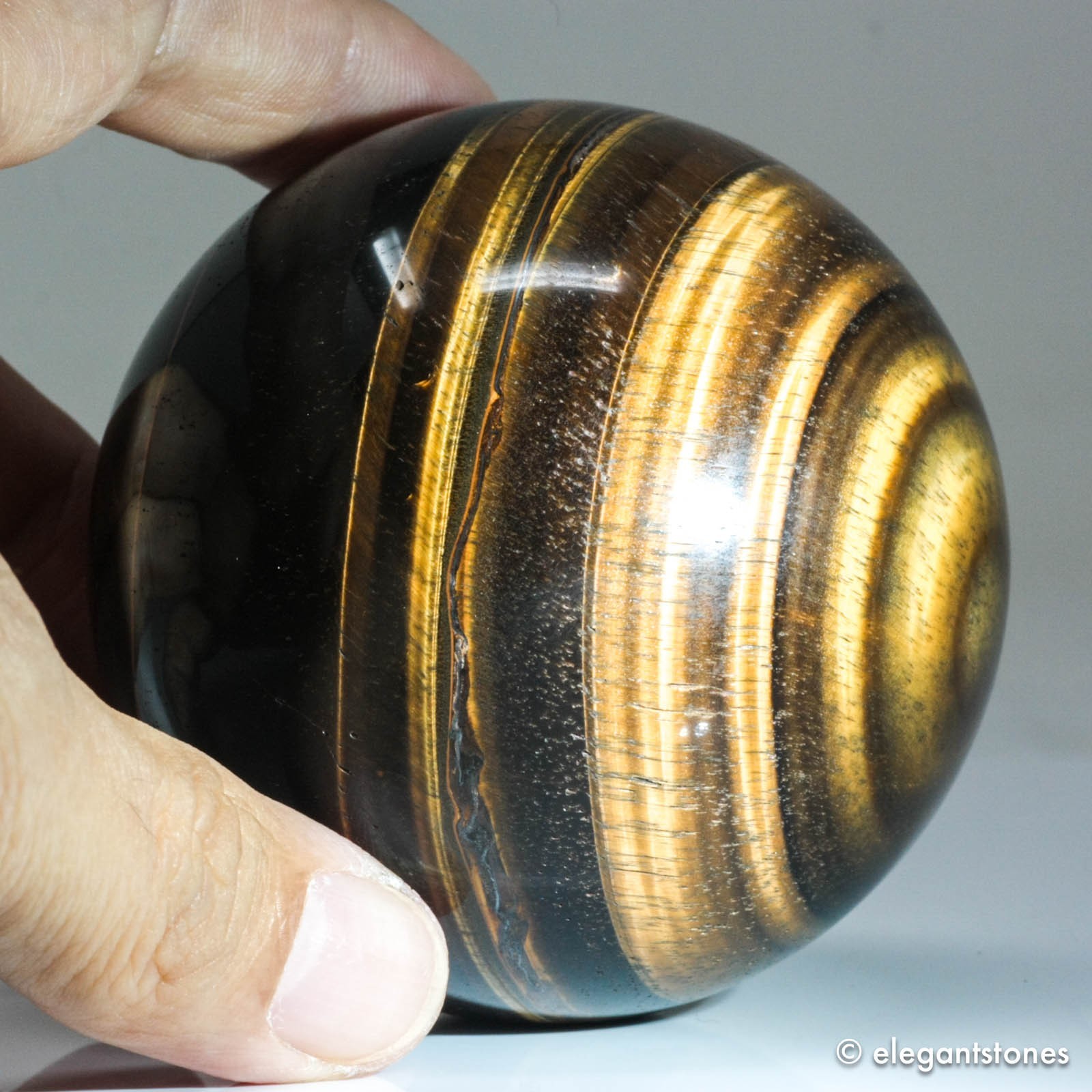 457g69mm Yellow Tiger Eye Sphere Large Crystal Ball Natural Quartz Healing Stone