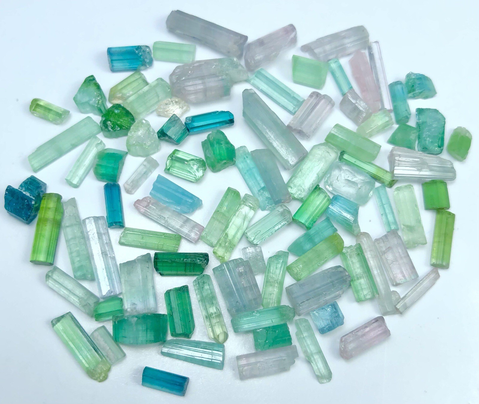 Natural 55 Crt Mix Color Rough Tourmaline Lot | Blue & Green Tourmaline Lot
