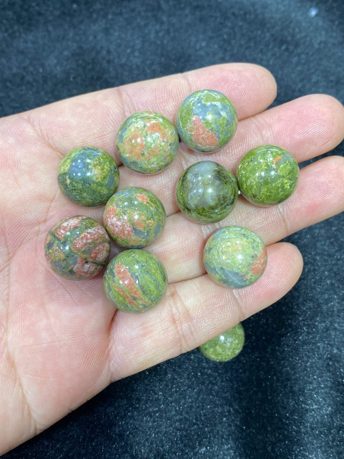 10pcs Natural Unakite Sphere Quartz Carved 15mm Crystal ball reiki healing gift