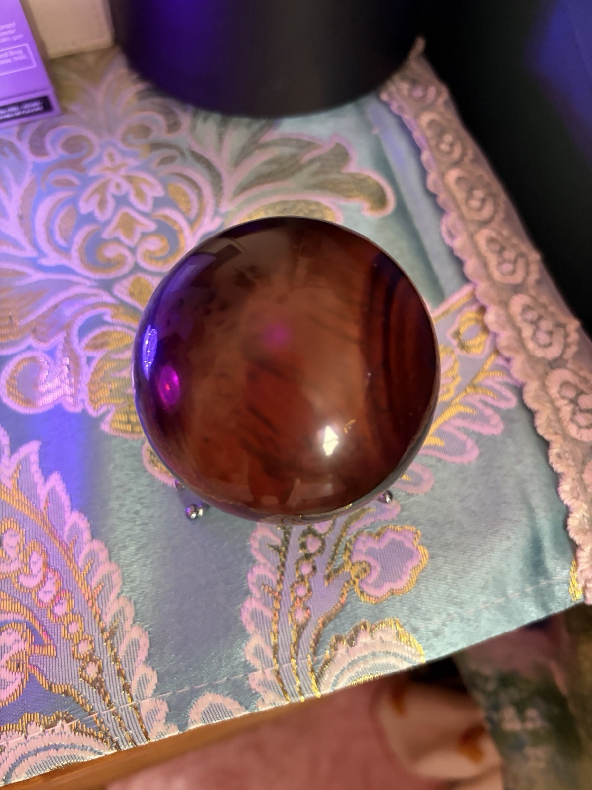 Tiger’s Eye Sphere Pristine Condition Decorative Stand Included 2-1/4” Across