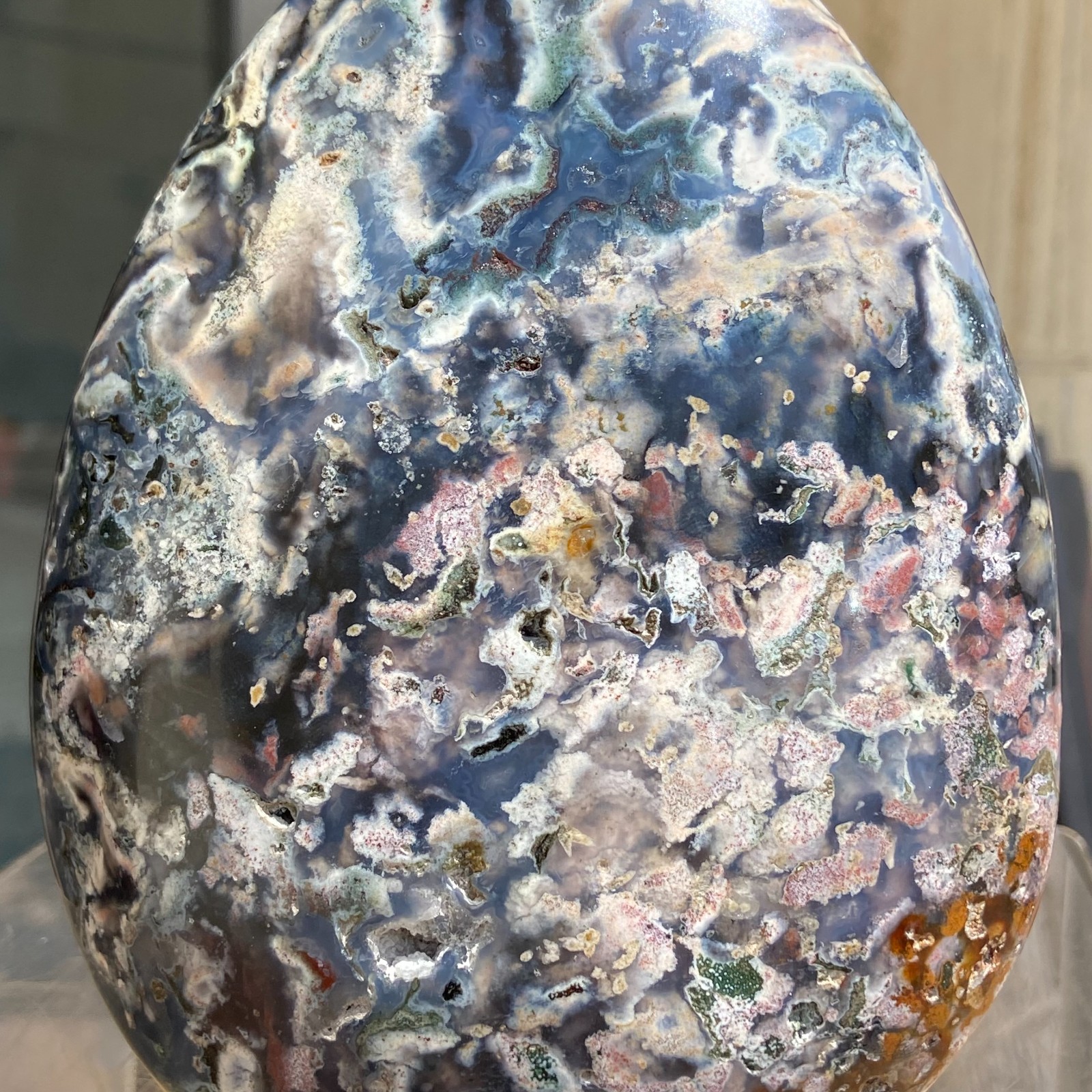 3.17LB Natural Colourful Ocean Jasper Crystal Display Specimen Healing