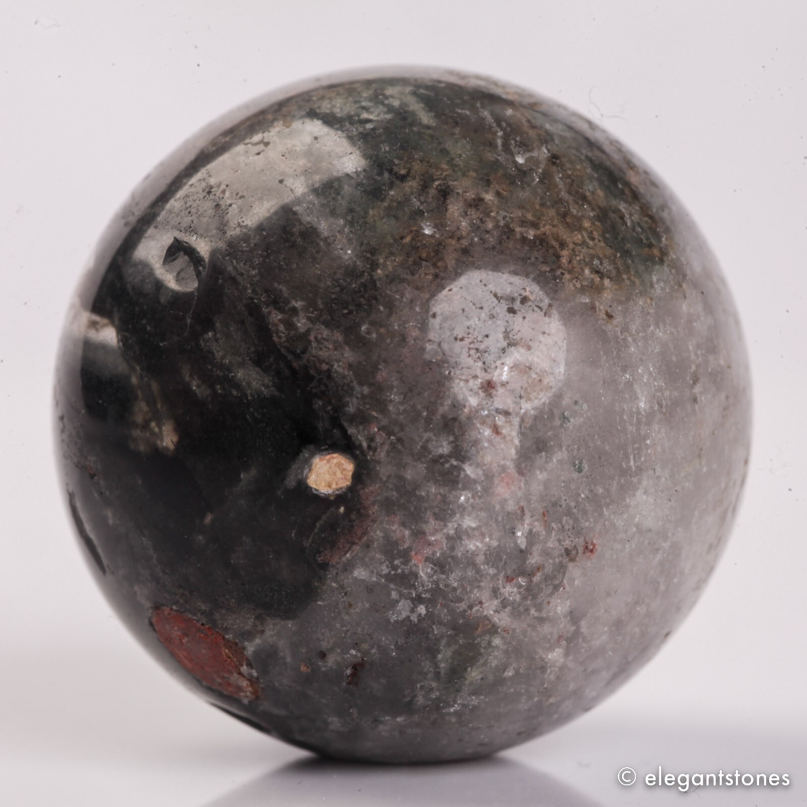 44g32mm Natural Garden/Phantom/Ghost/Lodolite Quartz Crystal Sphere Healing Ball