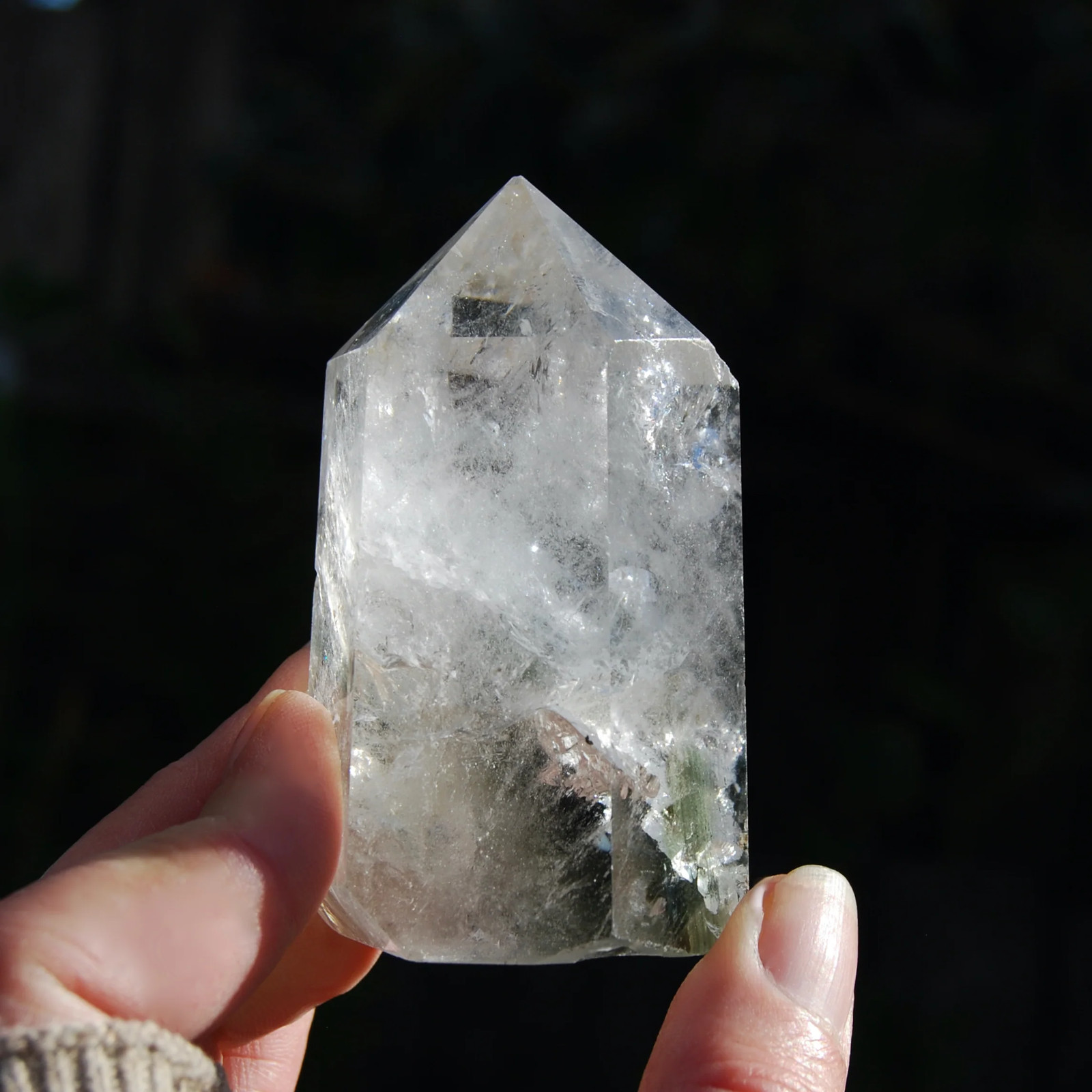 3in 180g Scenic Lodolite Garden Quartz Crystal Tower, Landscape Quartz, Brazil