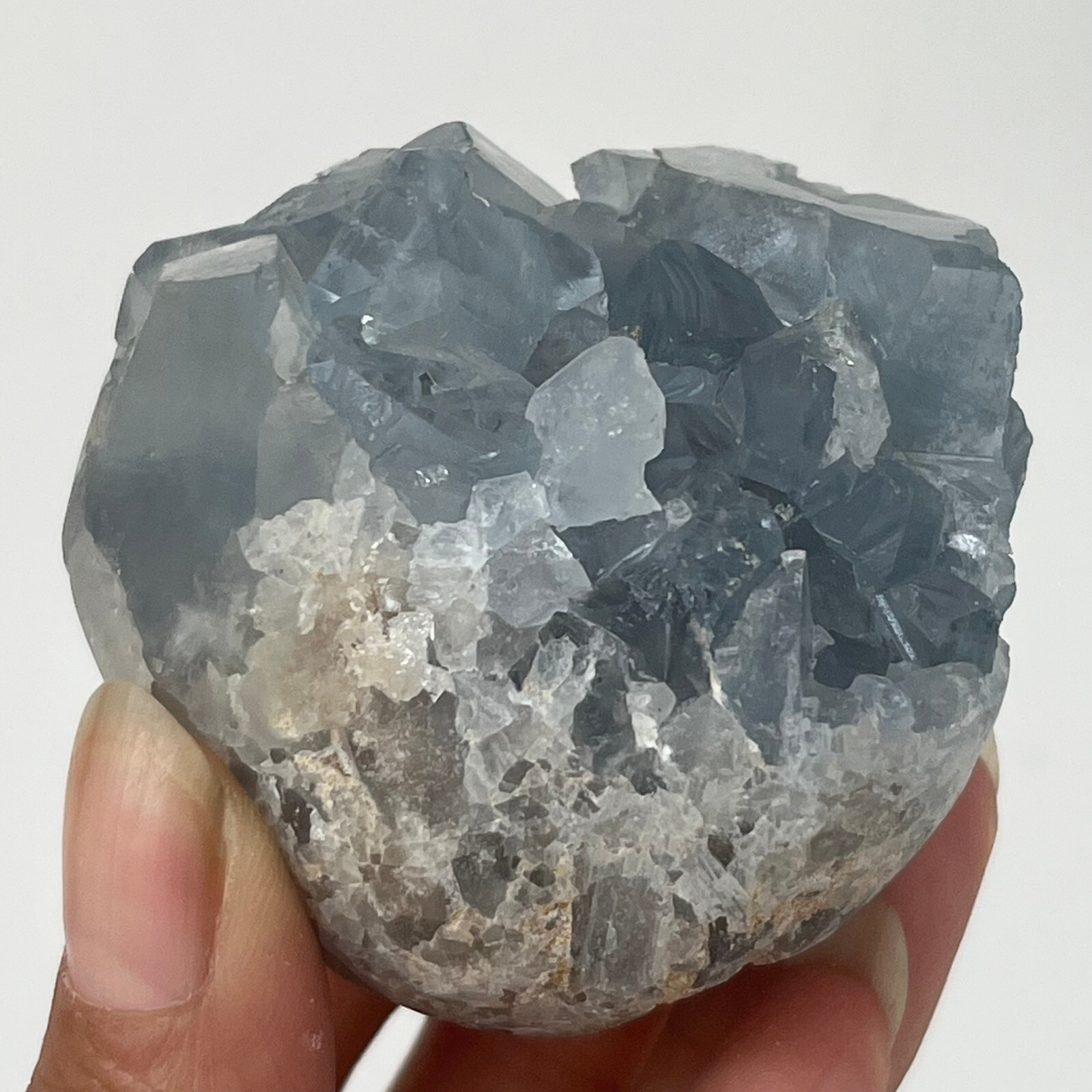 290g Natural Blue Celestite Crystal Geode Cave Mineral Specimen HEALING A54