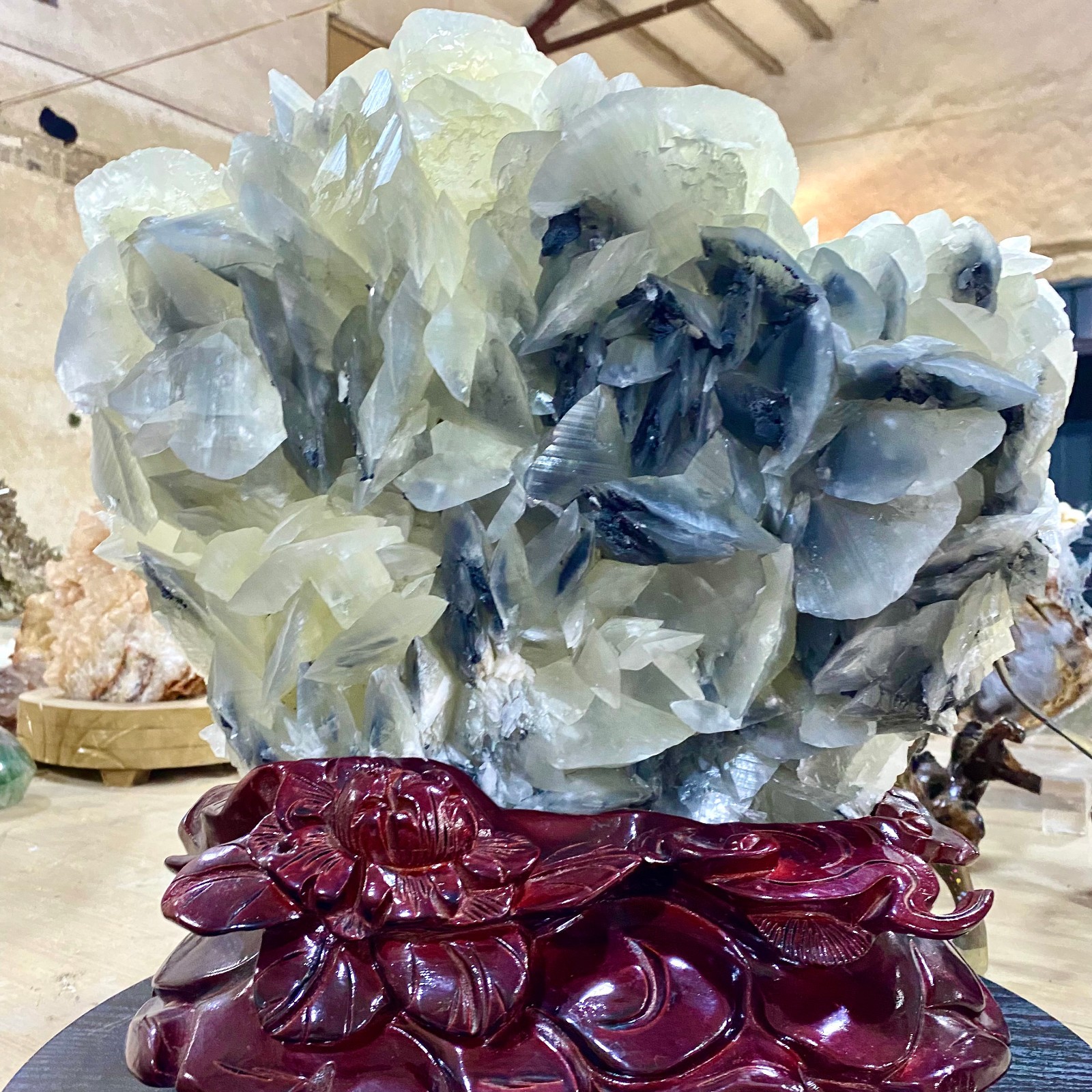 34.86LB Rare!! Natural transparent quartz with Mica Crystal Specimen Rough