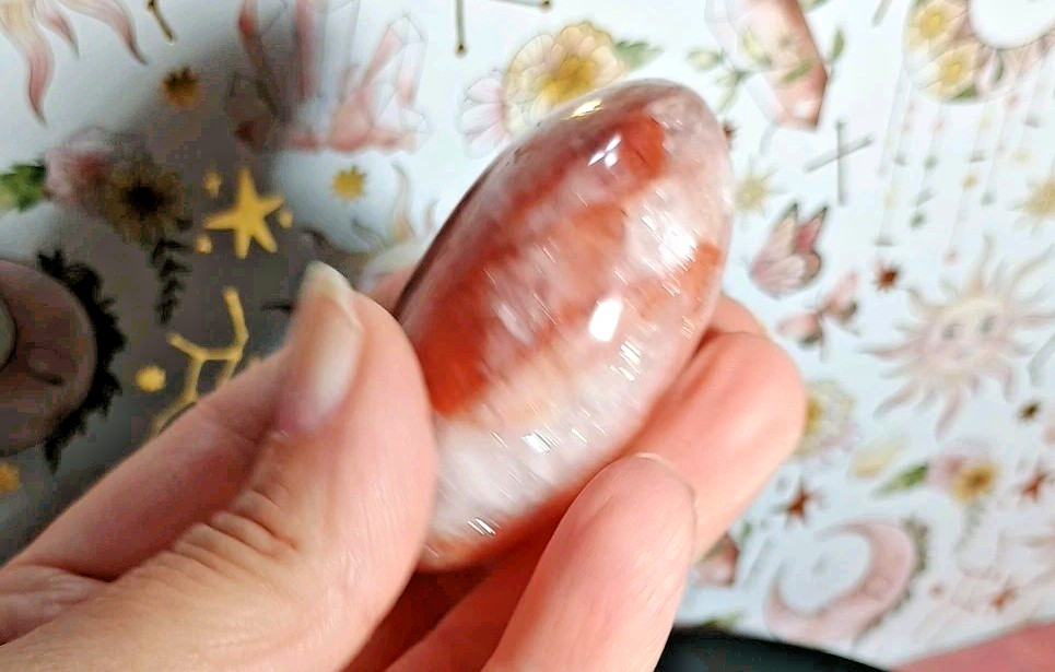 Fire Quartz Palm Stone