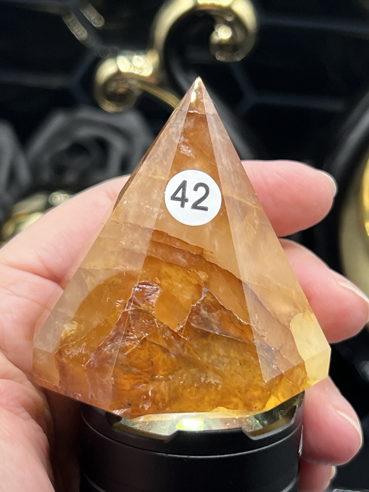 Golden Healer Amazing Diamond Pyramids Some dendrite Free ship & Gift