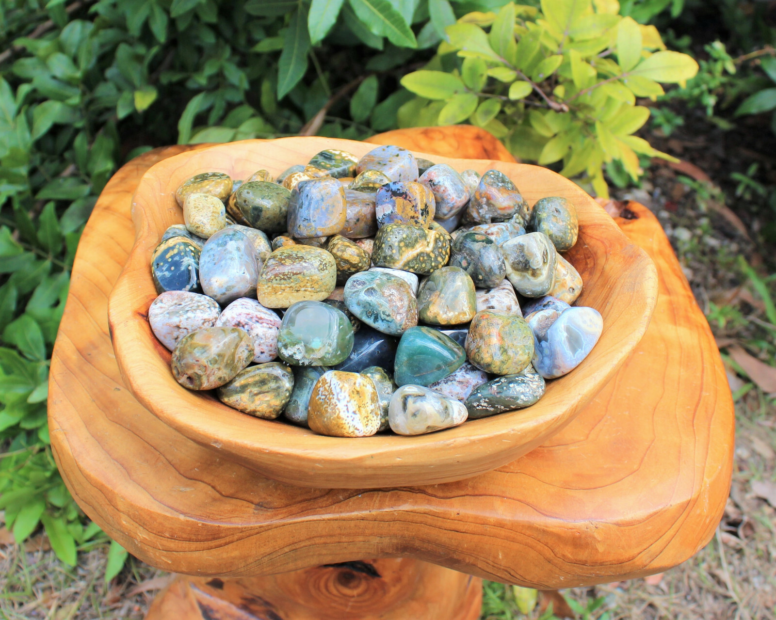Sea Jasper Tumbled Stones: 1/2 lb Wholesale Bulk Lot (Jasper Stone) 8 oz