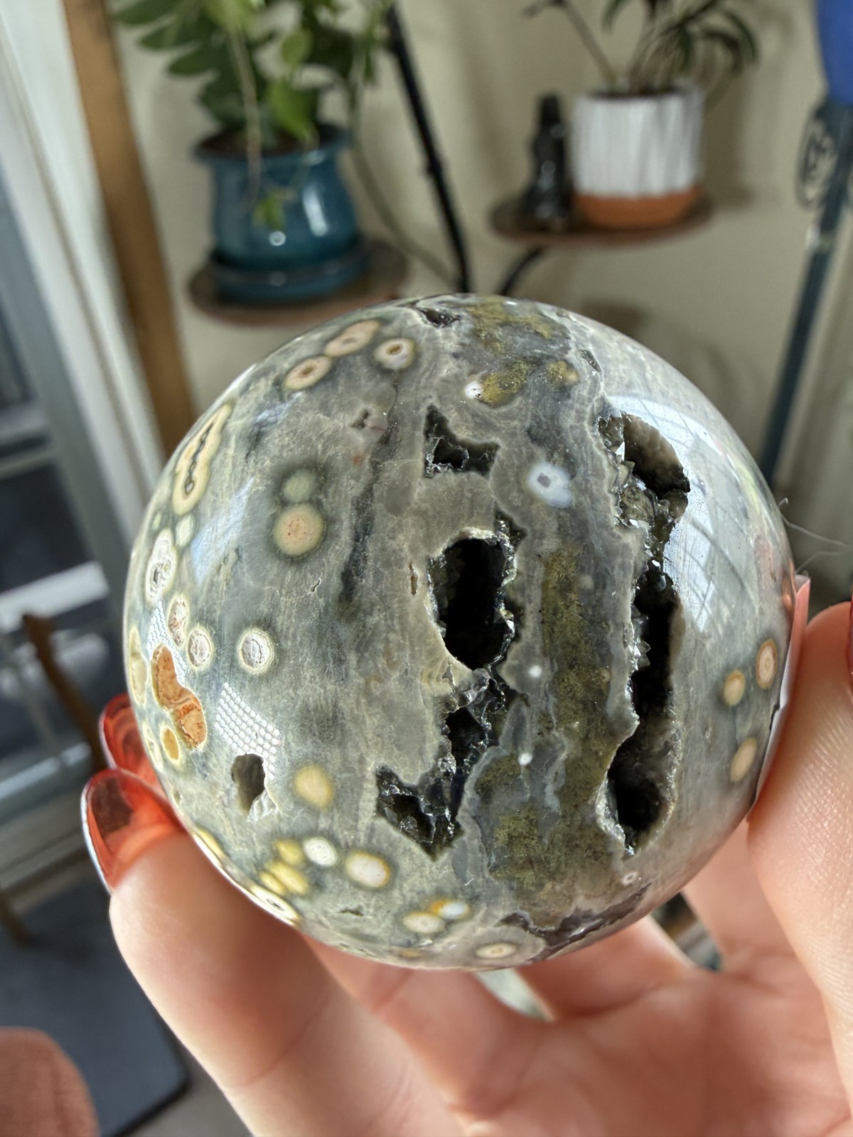 8th Vein Ocean Jasper Sphere – 7.23 oz