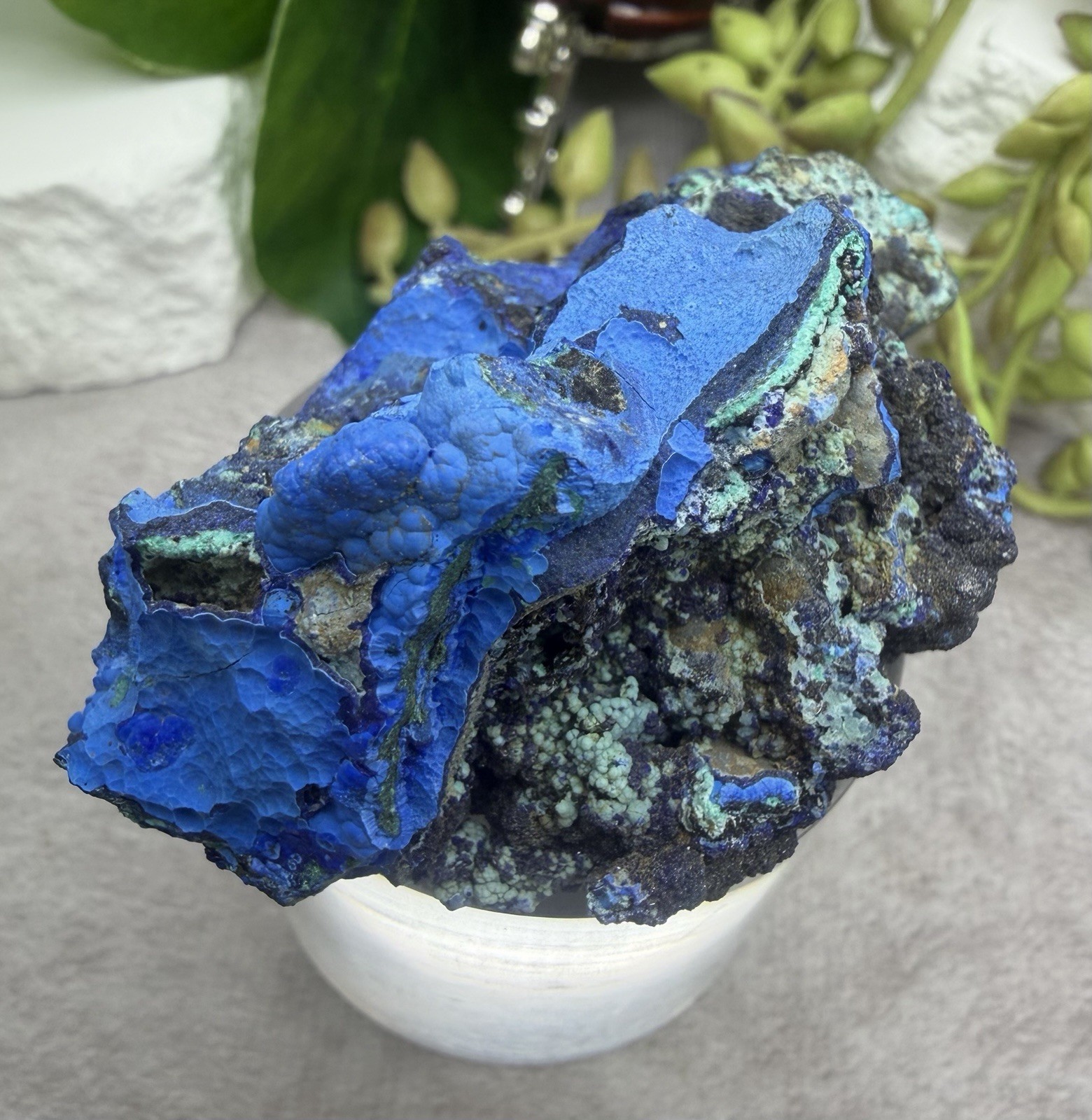 Crystal 76g Azurite & Malachite Cluster Specimen Mineral Raw Druzy Sparkle