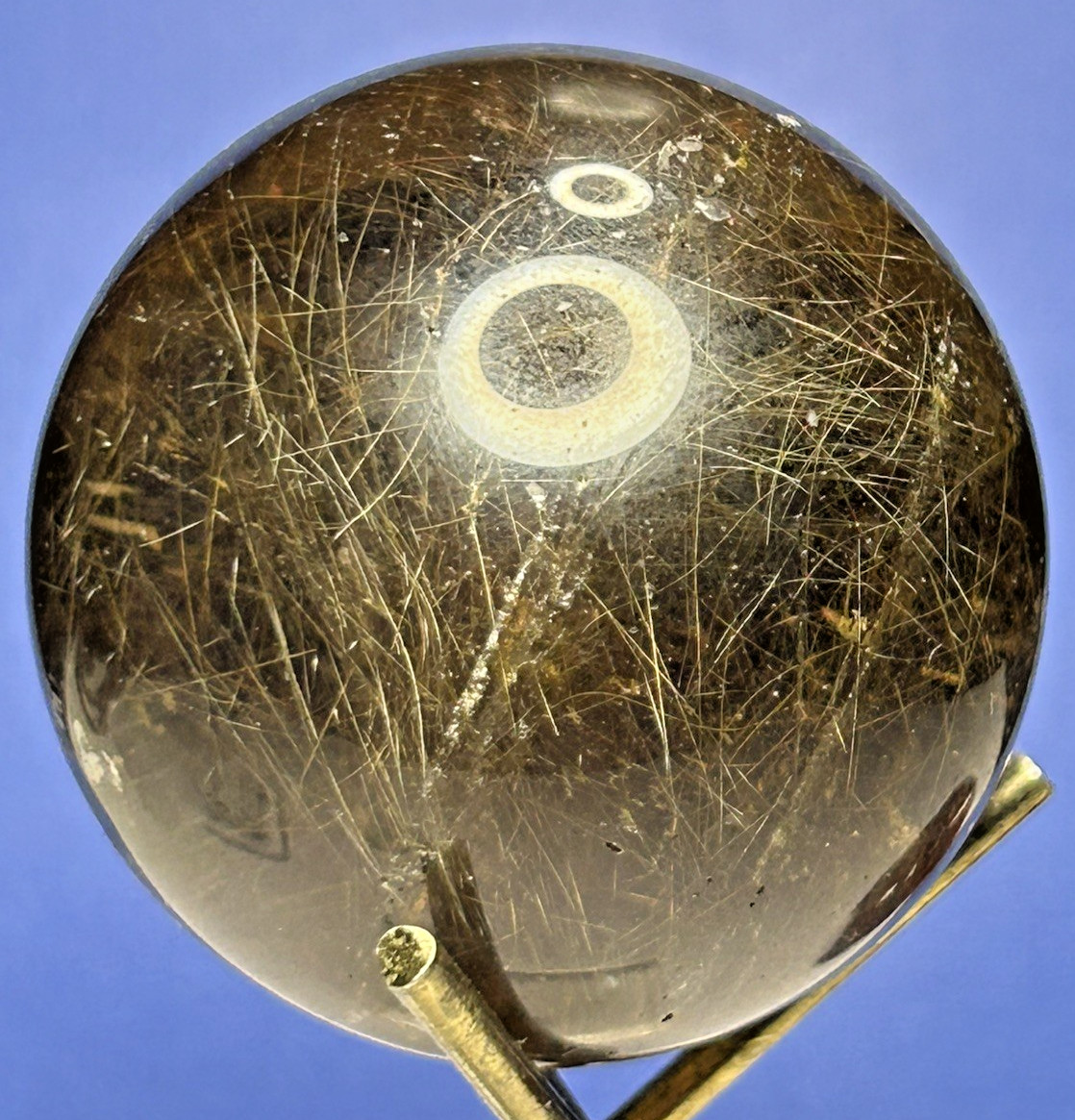 Smoky Quartz Sphere With Gold Rutile 146g/46.9mm