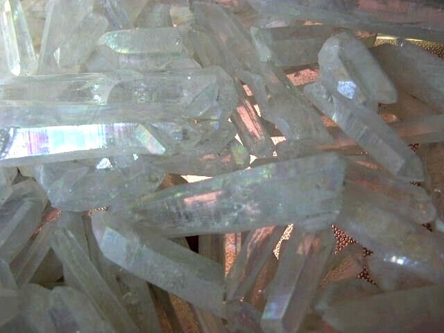 Angel Aura quartz crystals bigger drilled 2-3/4 inch 15 crystals per lot
