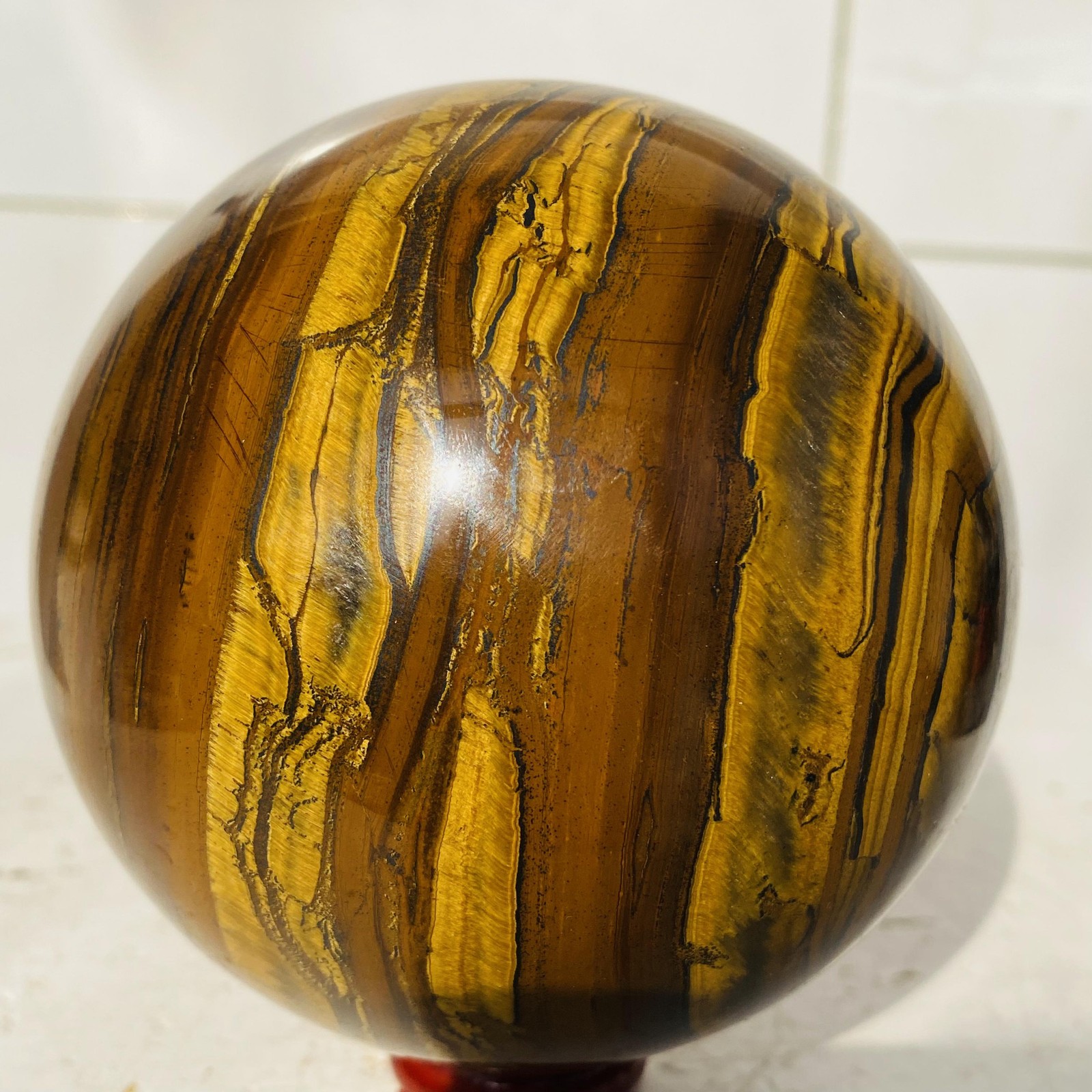 Natural tiger’s eye ball quartz crystals sphere gem reiki healing 1520g