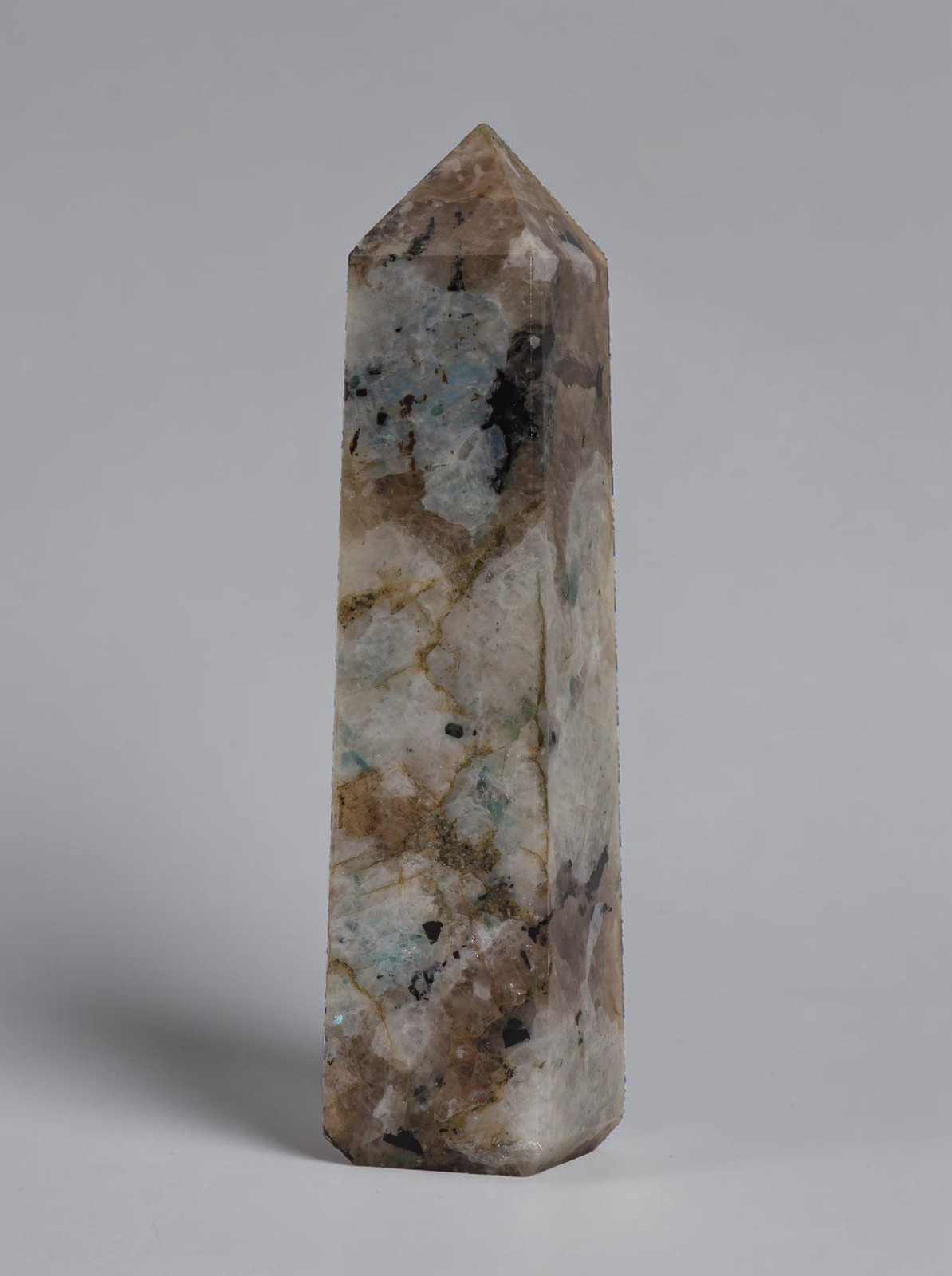 Rainbow Moonstone Crystal Tower 150MM Meditation Healing Obelisk