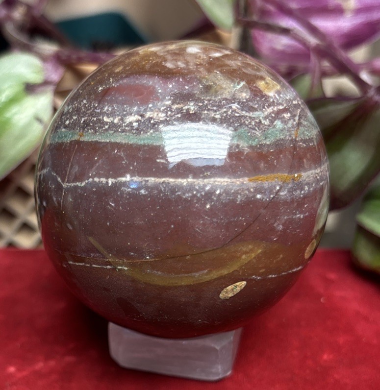 Fancy Jasper Sphere, The Supreme Nurturer Stone, Jasper 262 Grams 3”