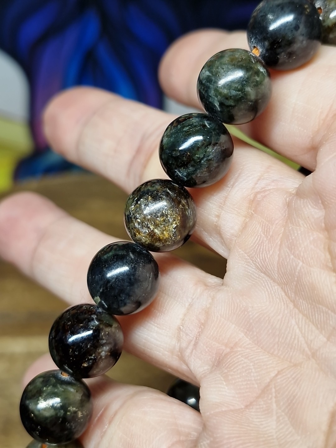 Rare Green Lepidolite 11mm Bead Stretch Bracelet 19.8cm