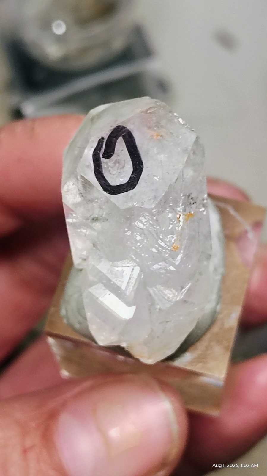 34mm Enhydro Quartz Crystal Specimen – Sharp Moving Water Bubble & Inclusion