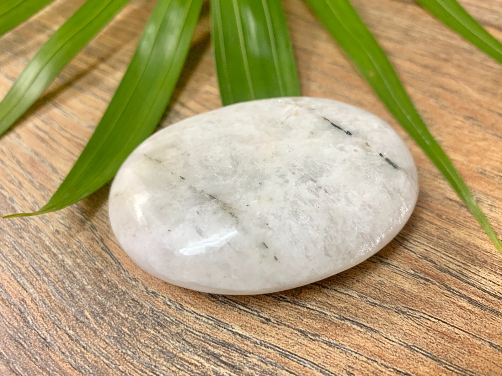 Rainbow Moonstone Palm Stone Large Soap Stone Flat Therapy Meditation Specimen.