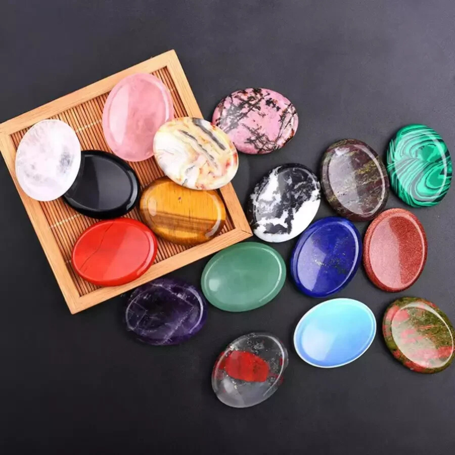 Natural Worry Stone Crystal – Gemstone Selection Healing Protection Pocket Stone