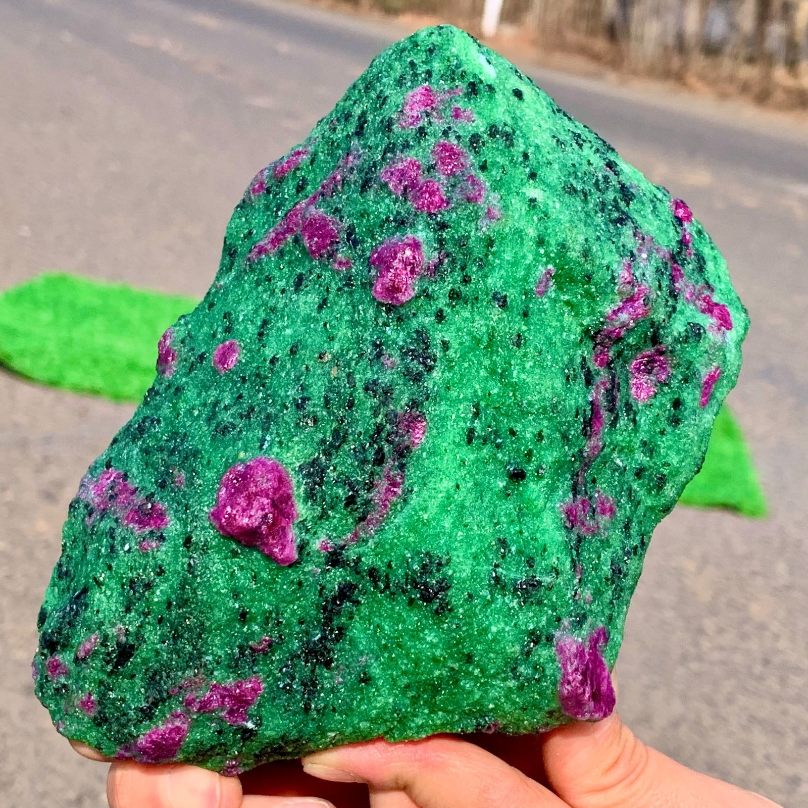 3.5LB Natural green Ruby zoisite (anylite) crystal Chakra Healing Energy