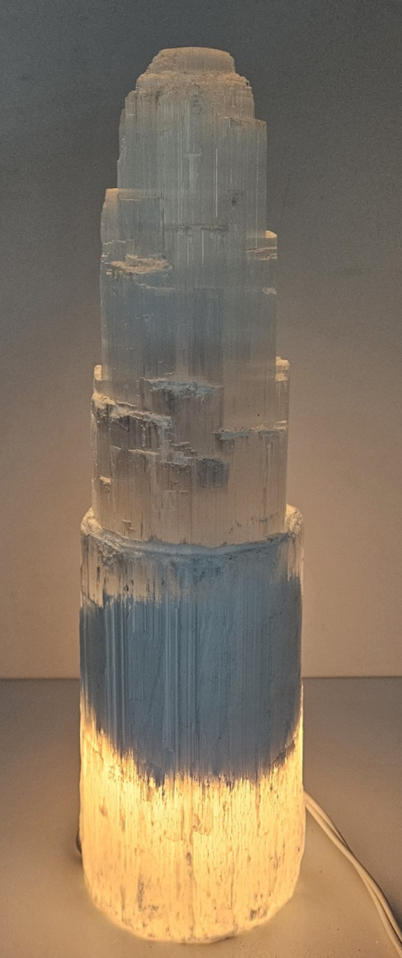 Selenite Lamp 12 inch Natural Stone White Crystal Lamp Gemstone Specimen Reiki