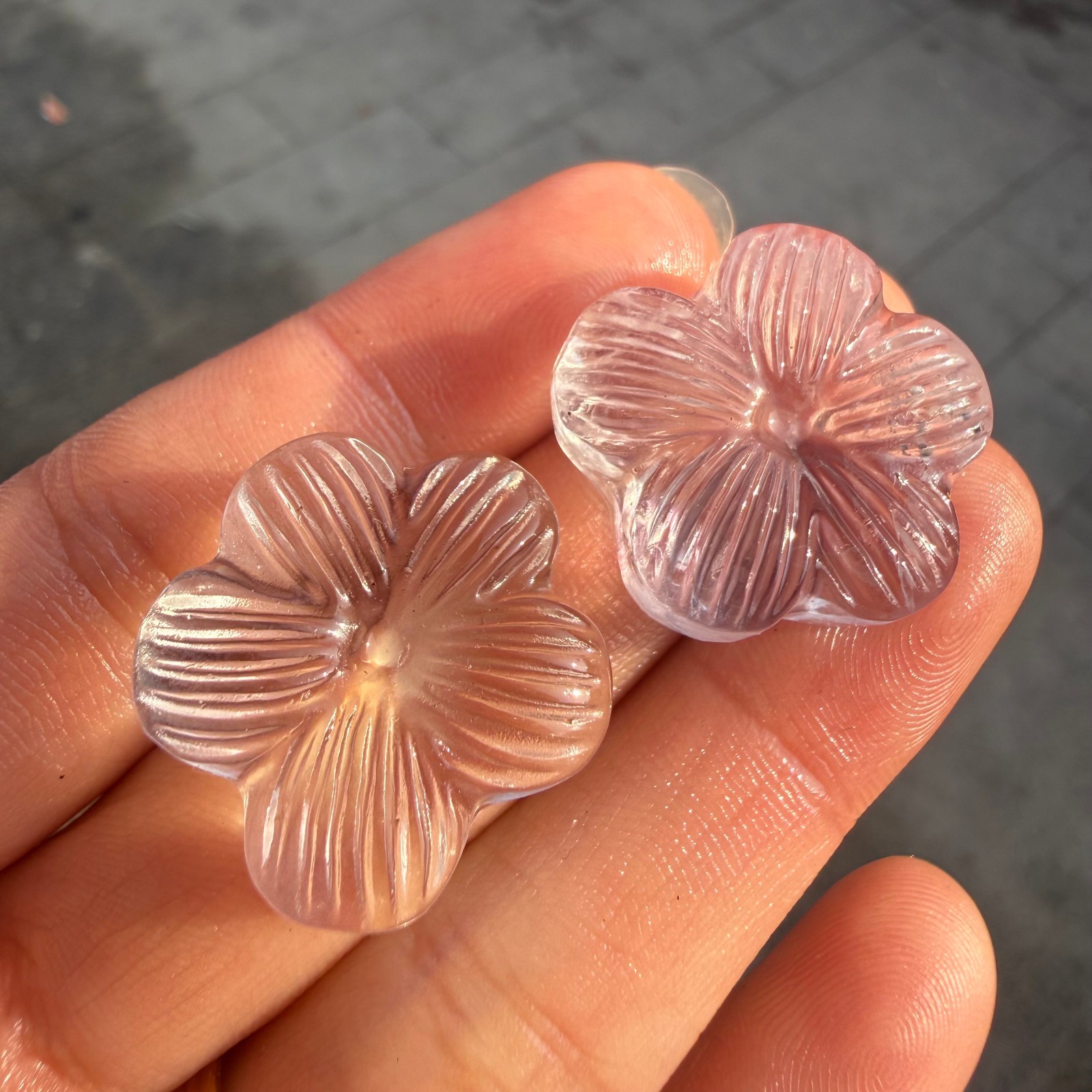 1″ natural White crystal Cherry Blossoms Quartz Crystal reiki Healing 1pc