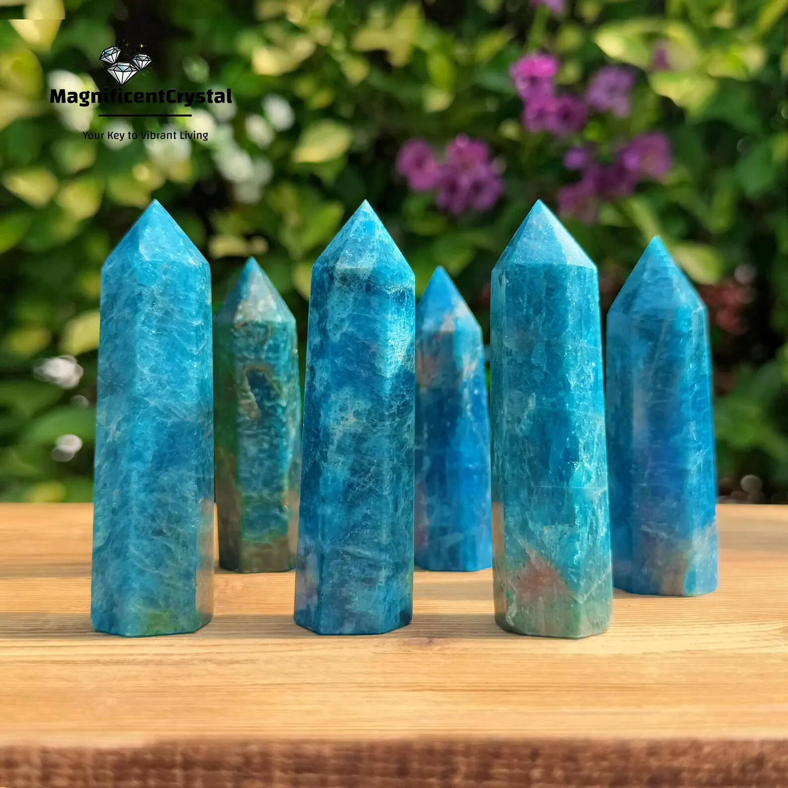 Wholesale Lot 1 lb Blue Apatite Healing Crystal Tower Point Reiki Obelisk Decor