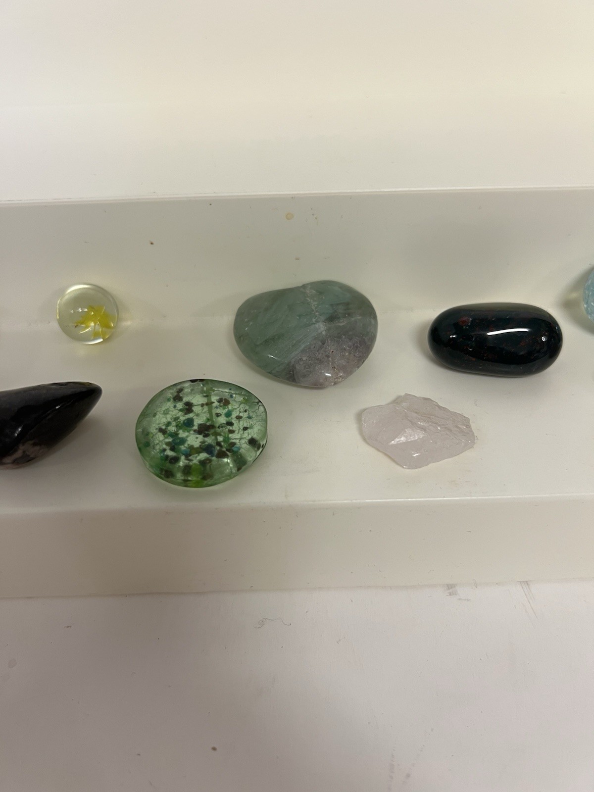 Mixed Tumbled Gemstone Lot Arrowhead Agate Jasper Quartz Glass Paperweight