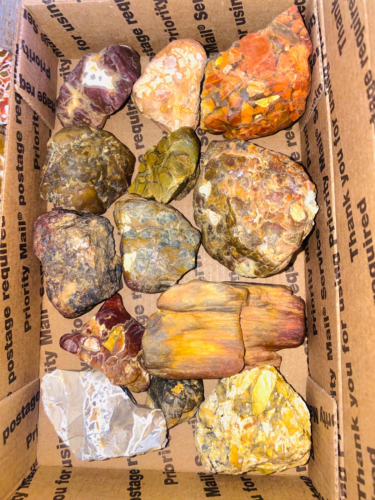 2.5 POUNDS of TUMBLING ROUGH Agate Petwood Barfstone Jasper Chert FREE SHIPPING