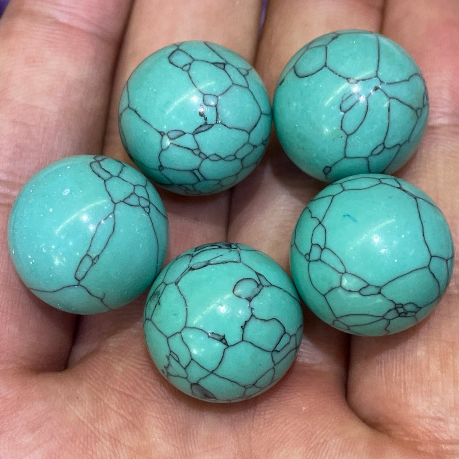 5pc top! Natural turquoise Quartz Sphere Crystal Ball Healing 20mm