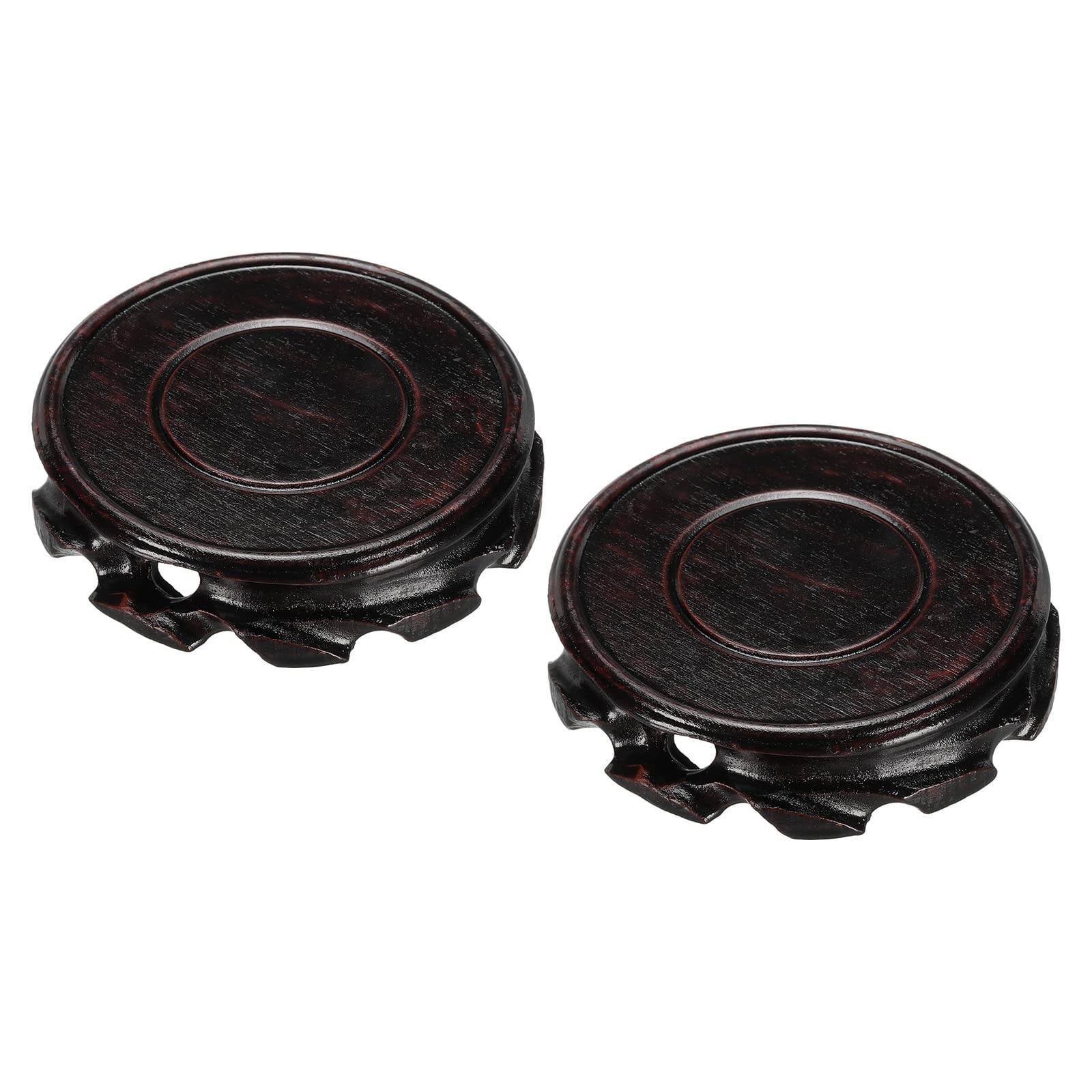 Wooden Stand Holders Displays Base 90mm Diameter Red Brown for Vase Bonsai St…