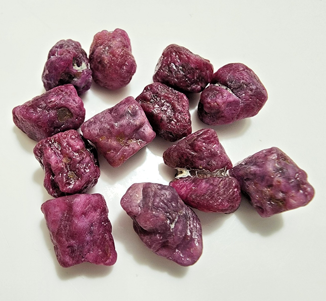 Genuine Red Ruby Rough Lot 12 Pieces 10-14mm Raw Gemstone Crystals Natural Stone