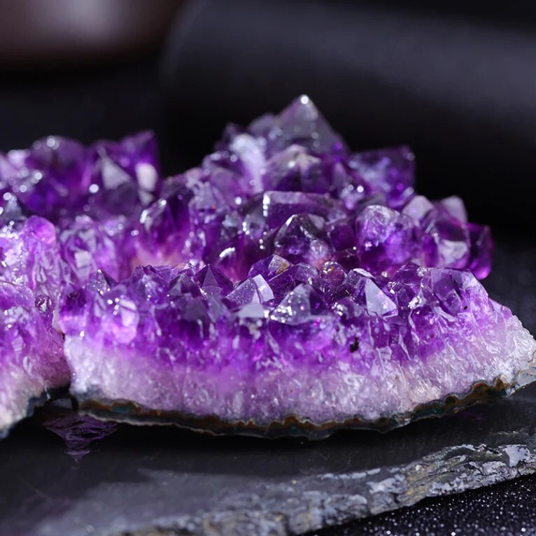Natural Amethyst Crystal Cluster Specimens Healing Reiki Home Table Car Ornament