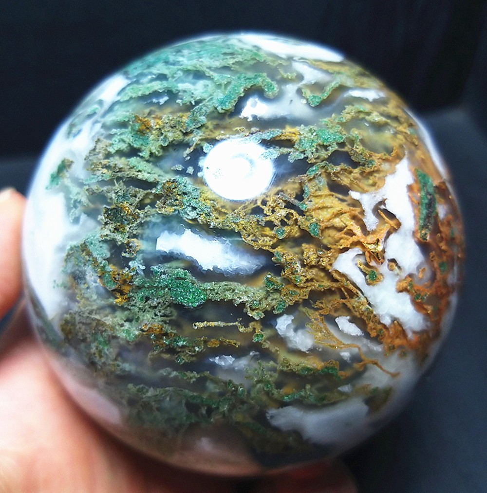 RARE 620.4G Natural Polished Colorful Agate stone Ball Healing Madagascar A419