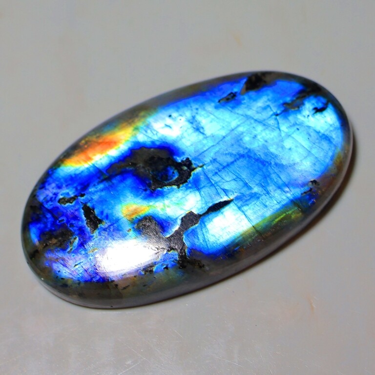 Natural Labradorite Pear , 0.5″- 4″ High Purple Multi Flash, Pick a Size