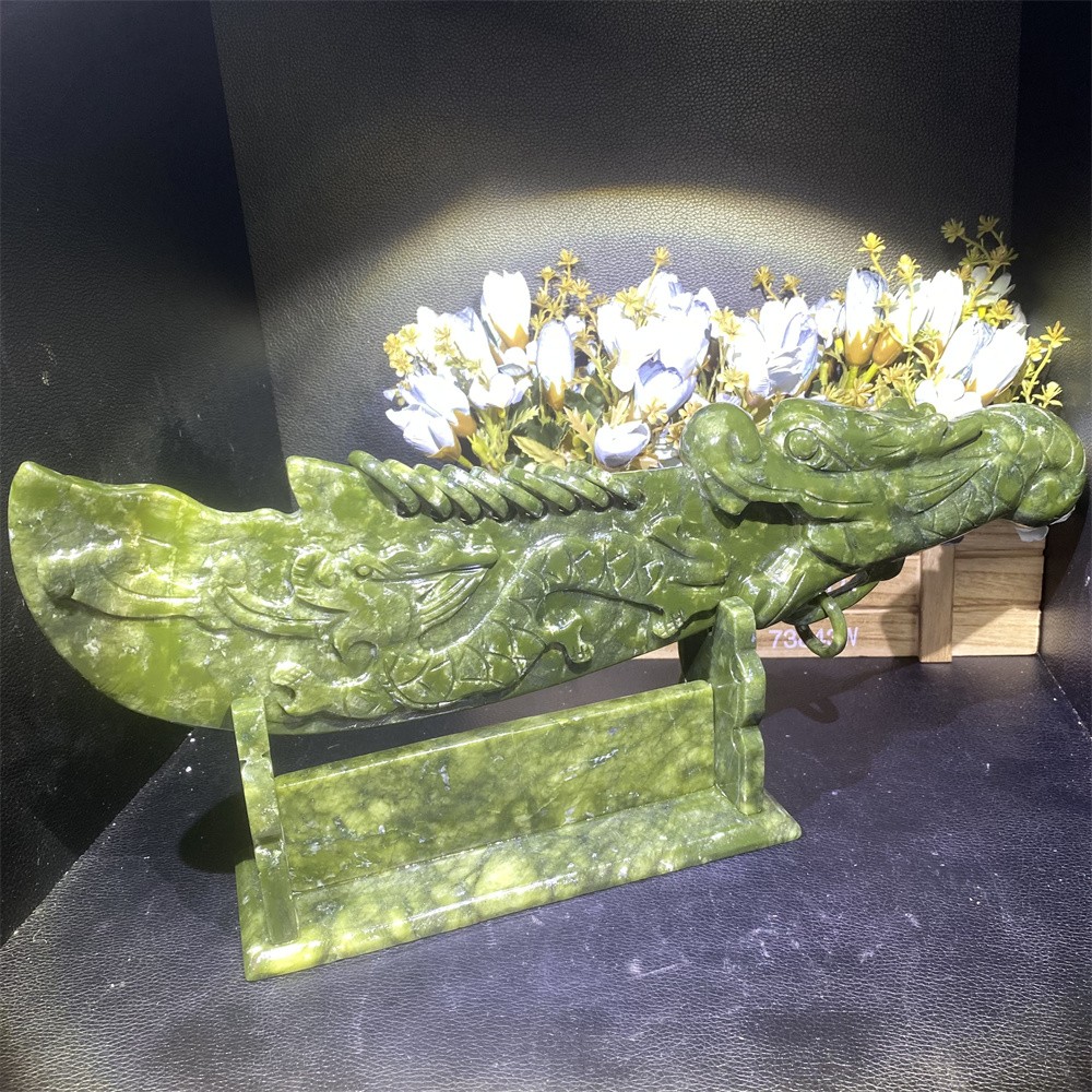 4LB 14.9″A+ Natural Xiuyan Jade Broadsword Crystal Heal Carving Quartz Decor