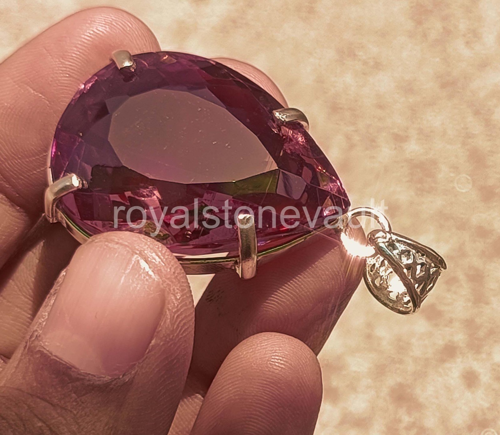 96.35 Ct Natural Color Change Alexandrite Pear Shape Pendant IGL Loose Gems 6YNY