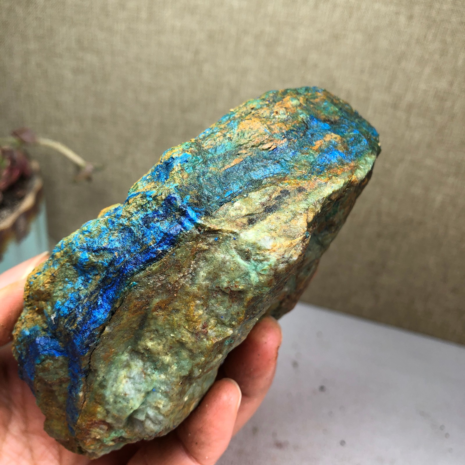 382g Natural Azurite Malachite gemstone Rough original Crystal Specimen A3422