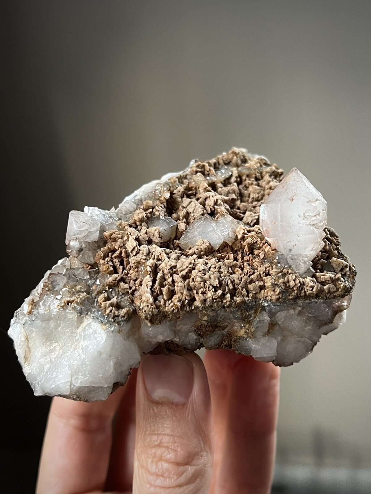 Rare Dolomite Quartz Crystal Scepter Quartz Dolomite On Quartz Specimen