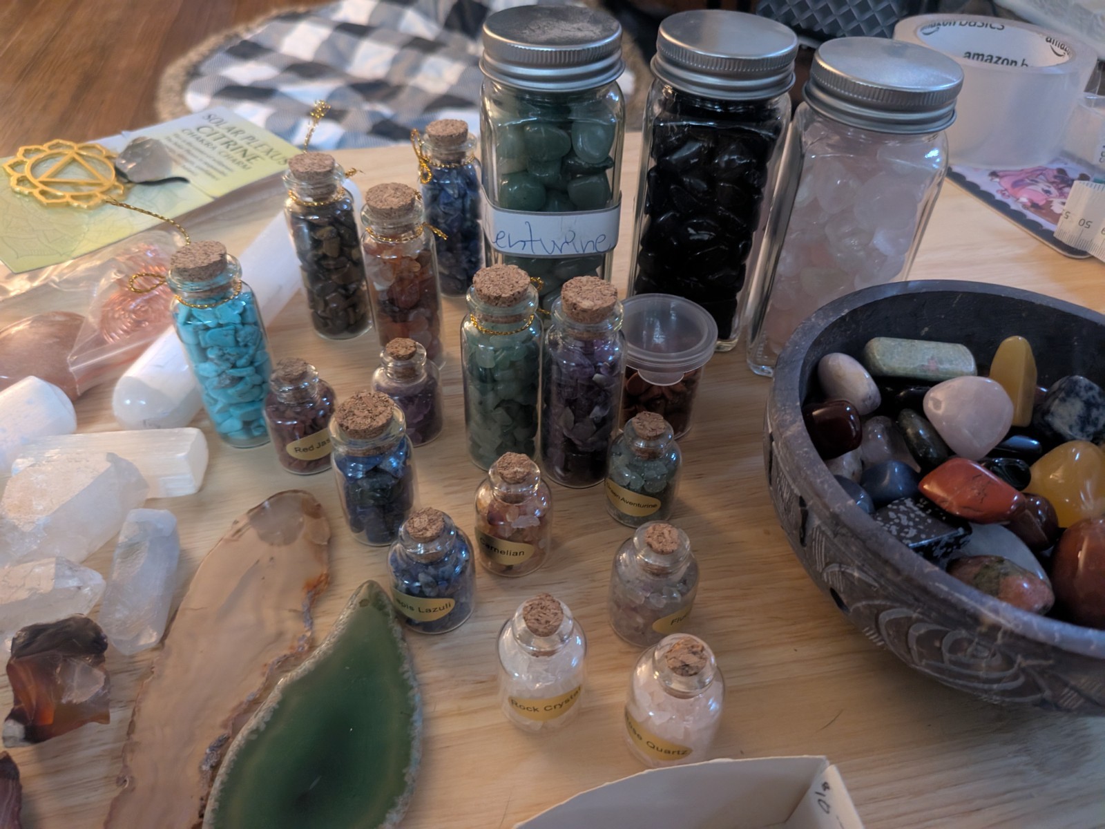 Mixed Mineral & Crystal Lot w/ Tumbled Stones, Points, Clusters