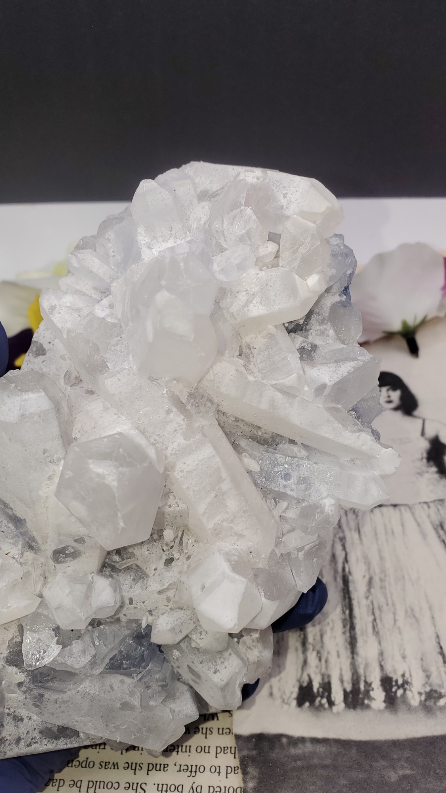 Dumortierite in Quartz Cluster Specimen Brazil 442g