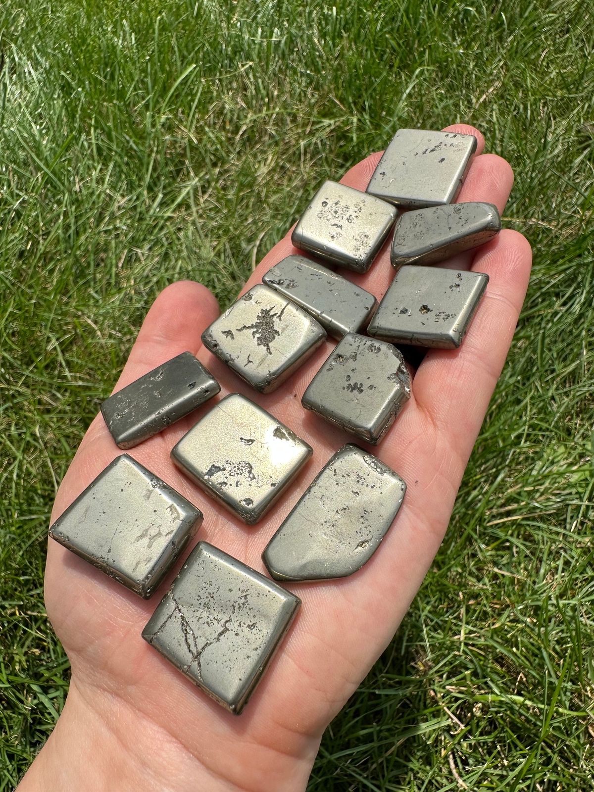 Pyrite Stone Slice (0.5″ – 2″) Polished Pyrite Slab, Natural Pyrite from Spain