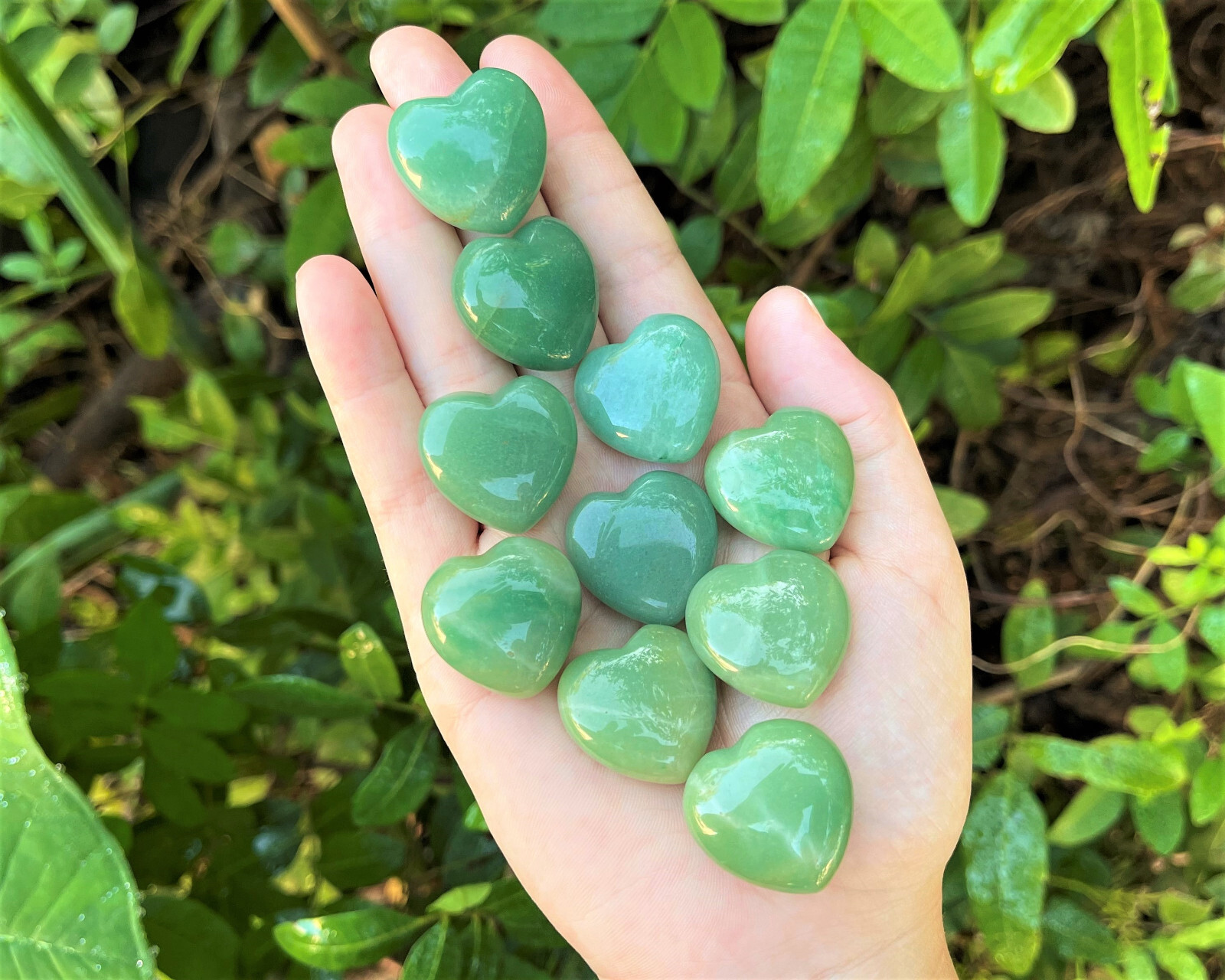 Green Aventurine Heart: 1″ (Crystal Heart, Puffed, Stone Heart, Gemstone Heart)