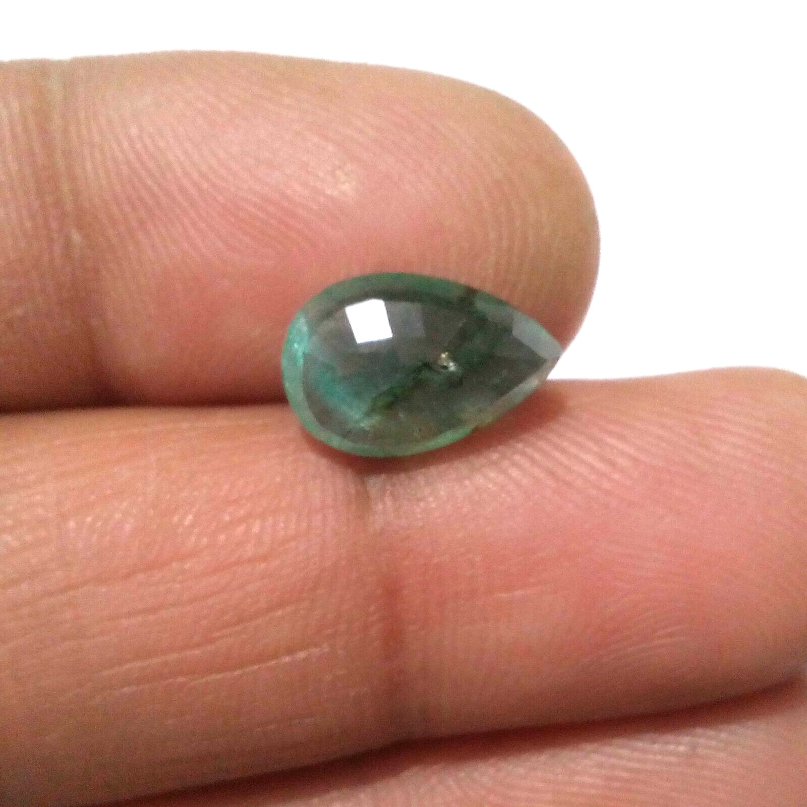 3.40 Crt Top Green Zambian Emerald Pear Shape Faceted Loose Gemstone For Jewelry