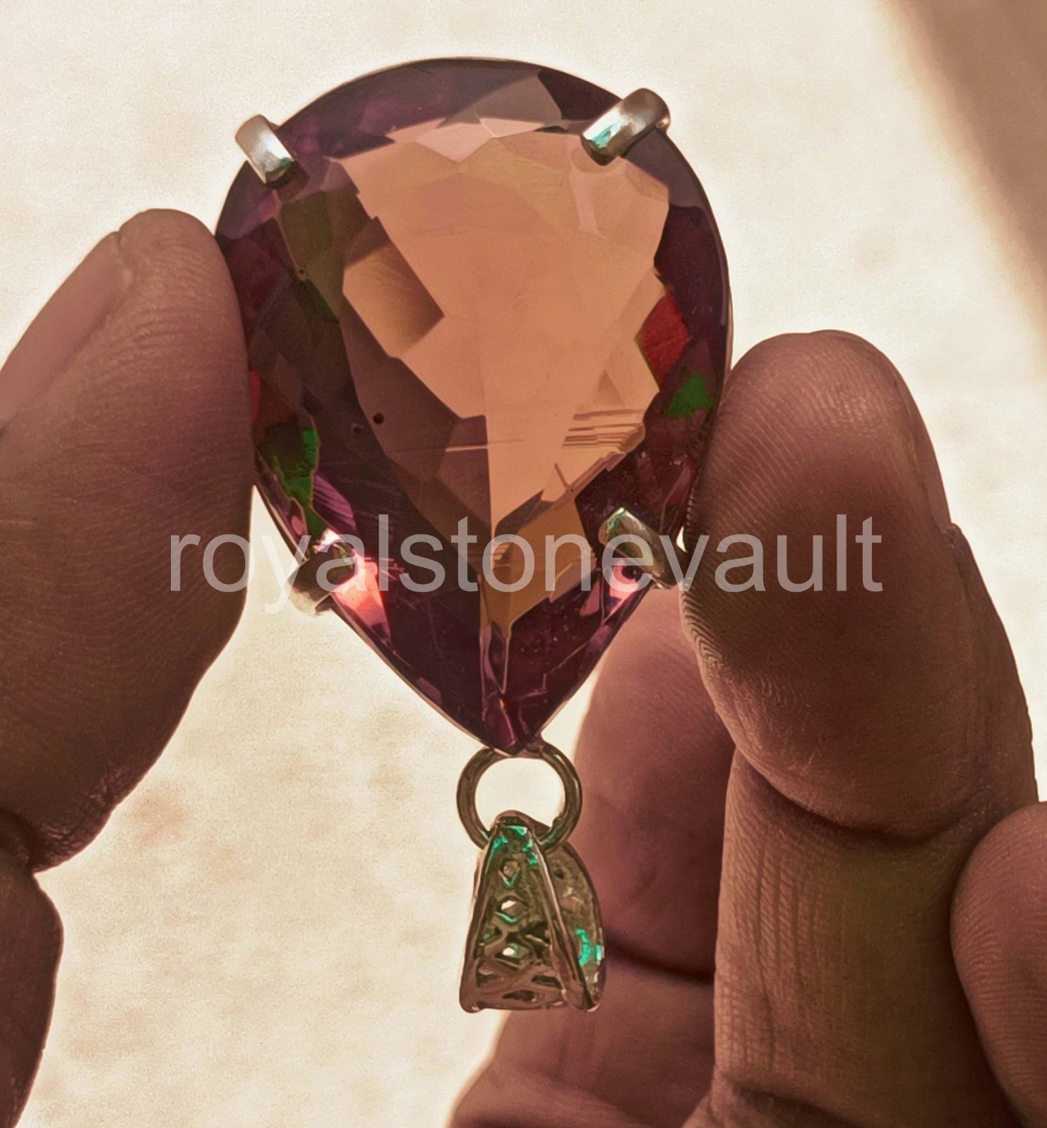 96.35 Ct Natural Color Change Alexandrite Pear Shape Pendant IGL Loose Gems 6YNY