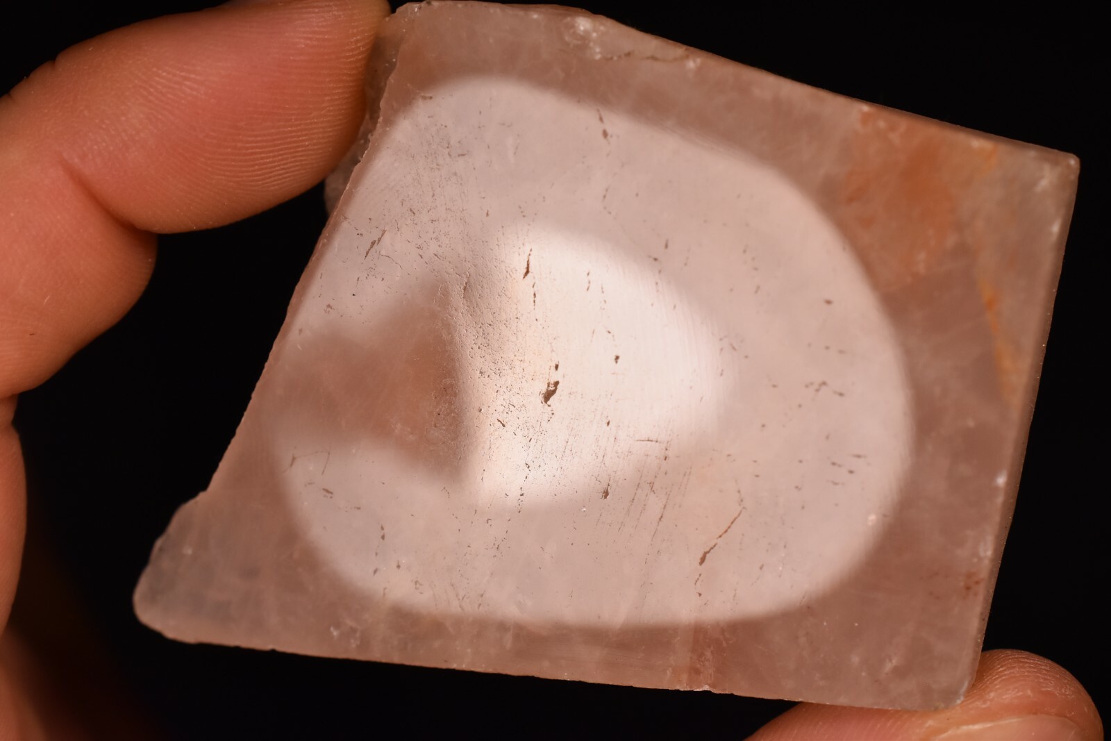 *ROSE QUARTZ* Slab 6.8cm 88g Seer Stone Palm Rough Polished Healing Crystal Love