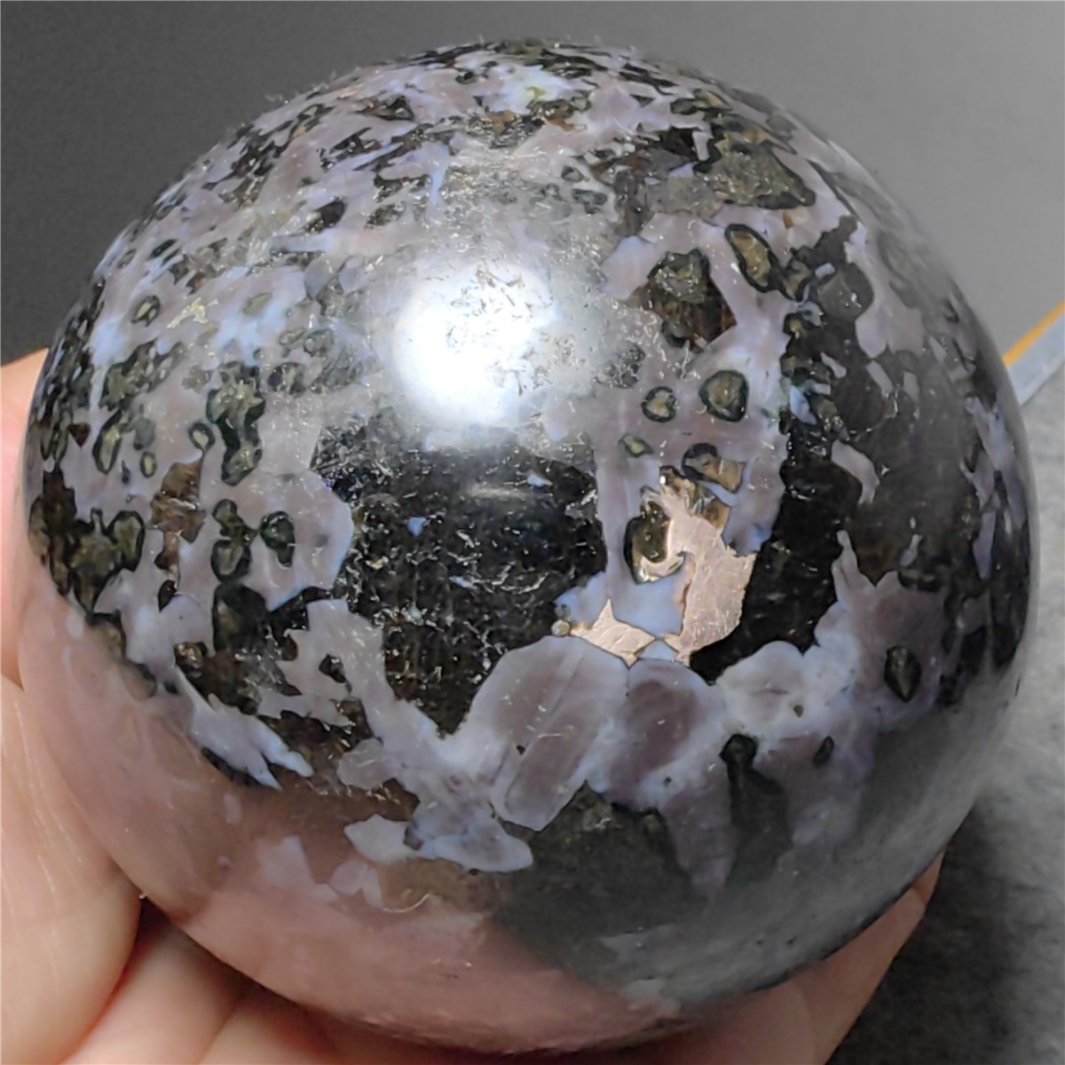 766g Indigo Gabbro Crystal Quartz Energy Stone crystal sphere healing F417