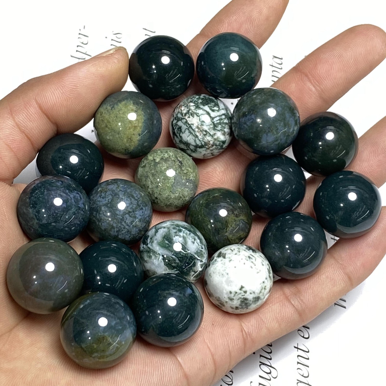 5pc Wholesale Natural Aquatic agate Ball Quartz Crystal Sphere Healing 20mm+