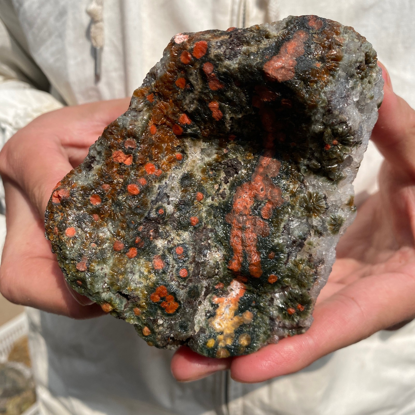 2lb Raw Natural colourful ocean jasper quartz crystal rough mineral specimen